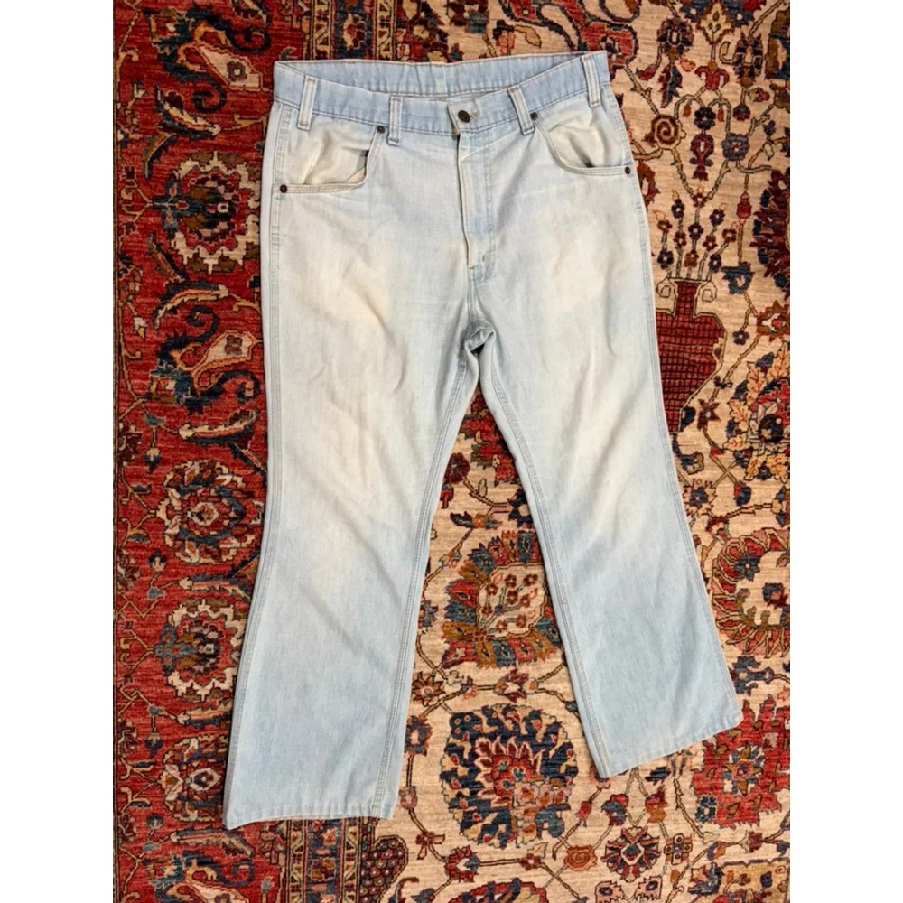 Levi’s 1850 San Francisco Heritage Orange Tab Wide Leg Jeans Light Wash